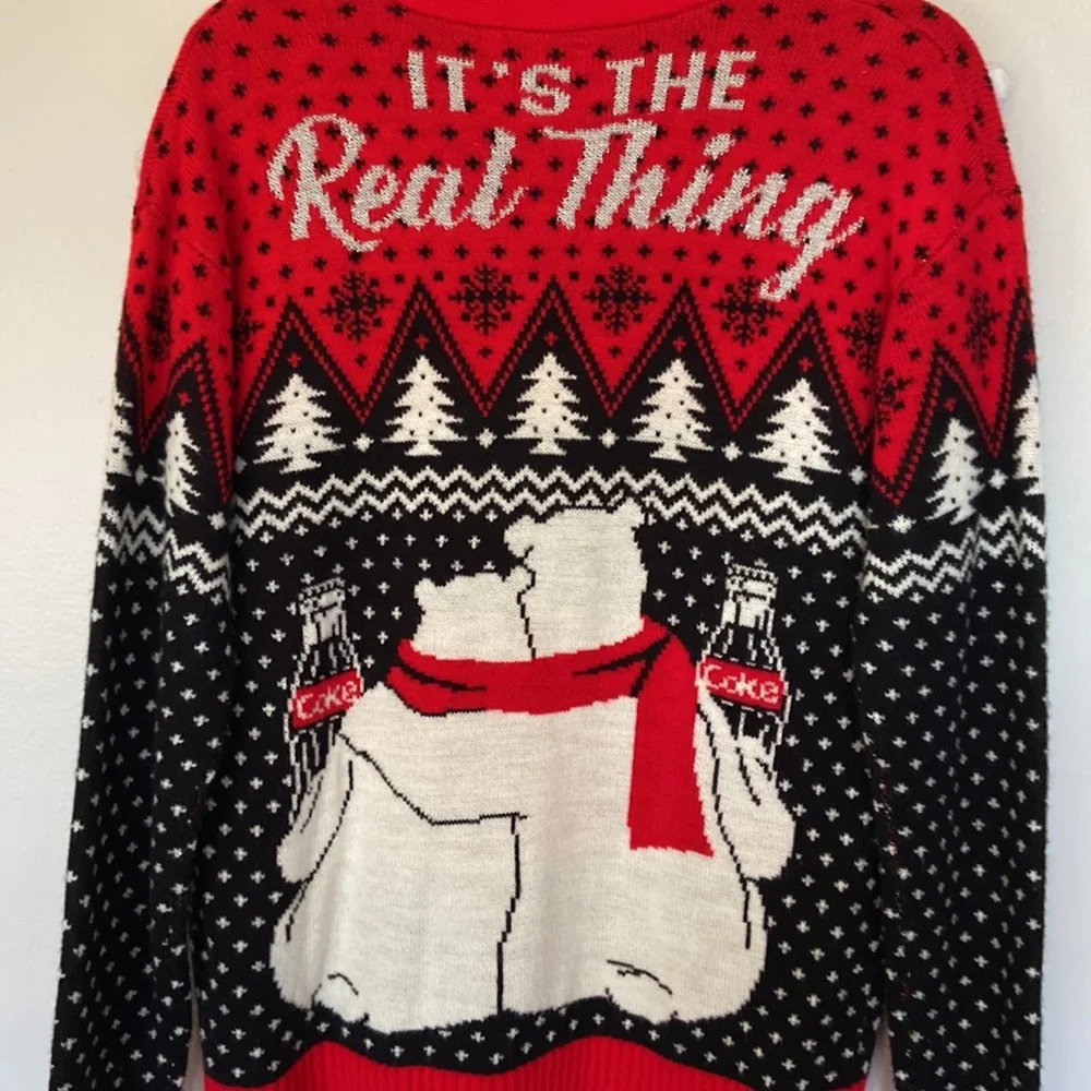 Coca Cola Christmas Sweater It’s the Real Thing Size M EUC, Ugly Sweater - Picture 7 of 7